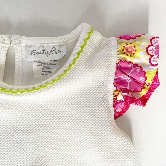 EMILY ROSE Green Snail White Girl’s Blouse Top - Size 7 - Picture 3 of 10